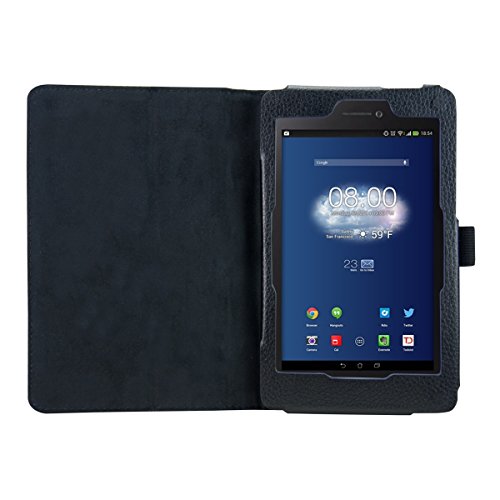 3in1 Set: kwmobile Hülle für Asus Fonepad 7 ME175CG – Tabletcover Slim Case Tablet Schutzhülle – Smart Cover Tabletcase Schwarz + Folie, kristallklar + Stylus, Schwarz - 6