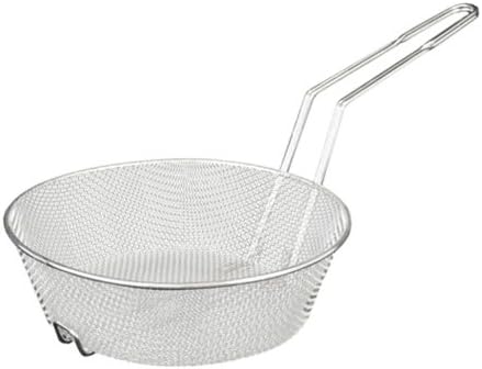 Excellanté 10-Inch Round Nickel Plated Culinary Basket, Medium Mesh