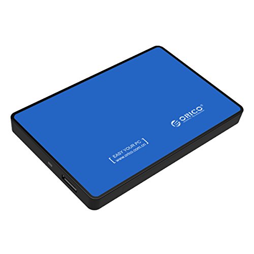 ORICO - 2.5 zoll USB 3.0 festplatten Gehäuse für 9.5mm & 7mm 2.5 zoll SATA SSD HDD mit USB3.0 Kabel Werkzeuglose HDD Installation-Blau