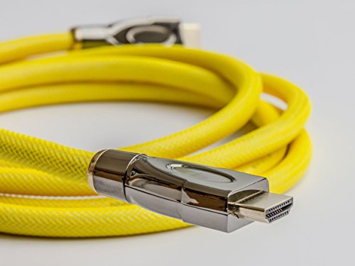 Python Series AKTIVES High-Speed-HDMI Anschlusskabel mit Ethernet – Redmere Chipsatz – 4K2K / UHD / Ultra HD / Full HD – OFC, 3D-Unterstützung, Nylongeflecht, Dreifachschirmung, gelb, 15 m - 2