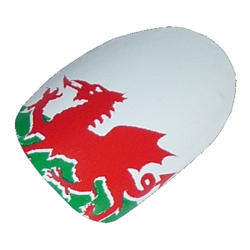 Chix Nails Nail Wraps Welsh Flag Wales Green White The Red Dragon Fingers Toes Vinyl Foils Minx Trendy Style