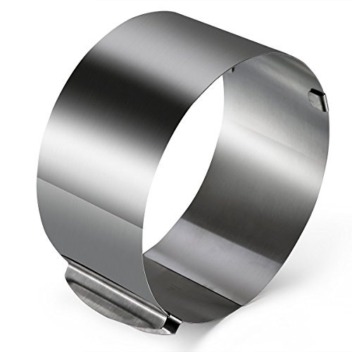 ONEDONE Edelstahl 6 zu 12 inch verstellbar Mousse Ring Kuchen Backform Form Tortenring Rahmen Kuchenform Kuchenring Backrahmen Kuchenrahmen Tortenform mit Skala - 2
