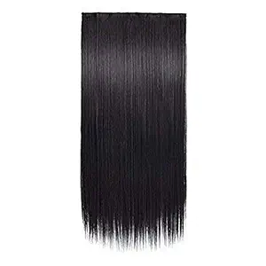 Akashkrishna Synthetic Hair Extension 5 Clip On Hair Extension For Women And Girls Black 35 gm Pack of 1