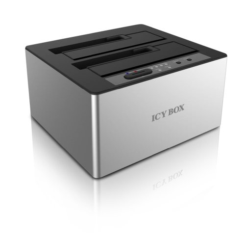 Icy Box IB-121CL-6G 2-fach USB 3.0 Dockingstation für 2,5" (6,35 cm) und 3,5" (8,9 cm) SATA HDD/SSD, mit automatischer Klonfunktion