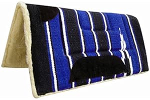 Pets2Care WESTERN SADDLE PAD NUMNAH COWBOY FLEECE BLACK/BLUE 32 x 32