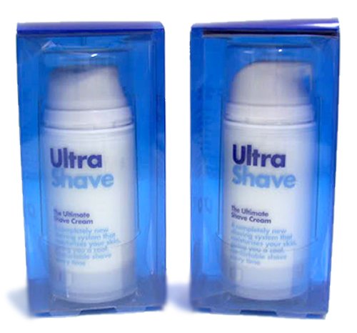 2 x 100ml Ultra Shave Shaving Cream/Pre Shave Lubricant and Skin Healer/Moisturiser