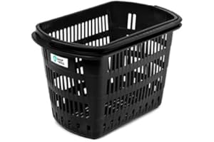 B BALSAT BALSAT | Cestas de la compra de mano | 28 Litros | Colores | Con asa plegable de gran resistencia | 34x49x28 cm. | Plástico resistente antiroturas (Negra)