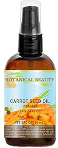 CARROT SEED OIL 100 % Natural Cold Pressed Carrier Oil. 2 Fl.oz.- 60 ml. Skin, Body, Hair and Lip Care. One of the best oils to rejuvenate and regenerate skin tissues. by Botanical Beauty