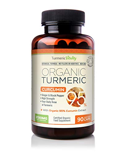 Cúrcuma Ecológica con Fórmula Curcumina 95% con Pimienta Negra y Jengibre para Máxima Absorción - 2130mg por porción