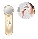 chen Ultrasonic Electric Ion Facial Massager, Iontophoresis Beauty Equipment Face Export Pore Cleaner, 3 Modes, Charging Heating(Champagne Gold)
