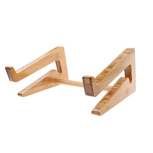 HuntGold Universell Abnehmbare Holz Bambus Halterung Halter Ständer für Laptop - 4
