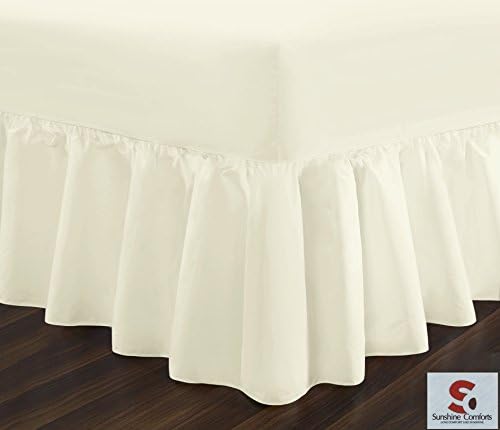 SASA CRAZE Bedding Extra Deep Frilled Valance Fiteed Sheet By (Super King, Cream)