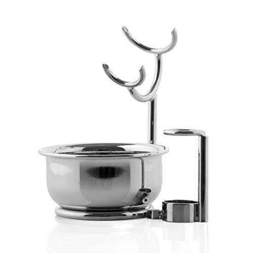 Mondial Italian Crafted Shaving Brush and Razor Stand with Lathering Bowl