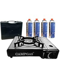GASKOCHER mit TRAGEKOFFER + 4 GASKARTUSCHEN KOCHER