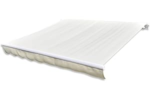 Gecheer Tela de Repuestos para Toldos,Telas para Toldos,Techo de Repuesto para Toldo,Toldo Impermeable para Patio,Toldo de Lona para Patio Terraza Jardín Crema 450x300 cm (sin Estructura)