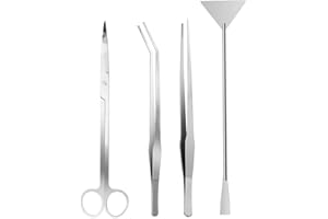 ANMEISH Aquarium Aquascape Tools Kit, 4 in 1 Aquarium Scissor Tweezers Spatula, Stainless Steel Aquatic Plants Aquascaping Tools Set for Fish Starter Kits & Aquariums Tank