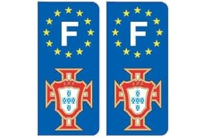 BEARN F FPF doré Portugal foot autocollant plaque - Angles : arrondis