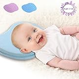 Orthopädisches Babykissen mit zwei abnehmbaren Bezügen verhindert Plagiozephalie und flachen Kopf (Schädelform) | Babykissen von Purple & Lila - Perfekter Kopf Memory foam Baby Pillow Blau Orthopädisches Babykissen mit zwei abnehmbaren Bezügen verhindert Plagiozephalie und flachen Kopf (Schädelform) | Babykissen von Purple & Lila - Perfekter Kopf Memory foam Baby Pillow Blau