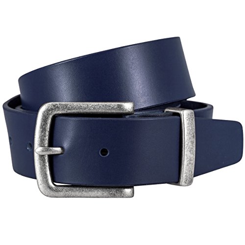 Lindenmann Cinturón de piel Para Hombre/cinturón de piel Para Mujer, El Arte de cinturón Casual Unisex, color azul Azul BLAU 90
