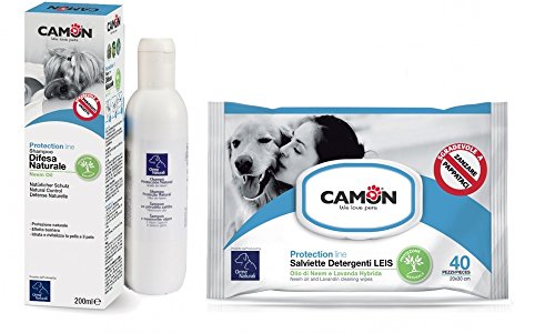 Camon salviette olio di neem e lavanda & shampoo olio di neem per cani