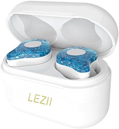 LEZII Wireless Bluetooth Earbuds with Charging Box, TWS Personalized Design Truly In-ear Bluetooth Earphones with Microphone Cordless Bluetooth Earbuds Noise Cancelling Sweatproof (Ice soul)