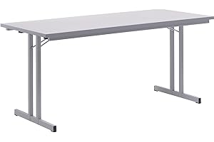 ‎CERTEO kaiserkraft | Klapptisch | mit extrastarker Platte | Höhe 720 mm | 1600 x 800 mm | Gestell lichtgrau | Platte lichtgrau