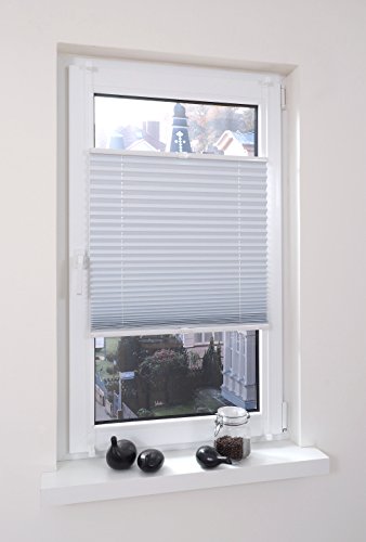HOMELIA Thermo Klemmfix-Plissee, Stoff: 100% Polyester, Verdunklung / Blackout, verspannt ohne Bohren oder Schrauben, 080 x 130 weiß - 2