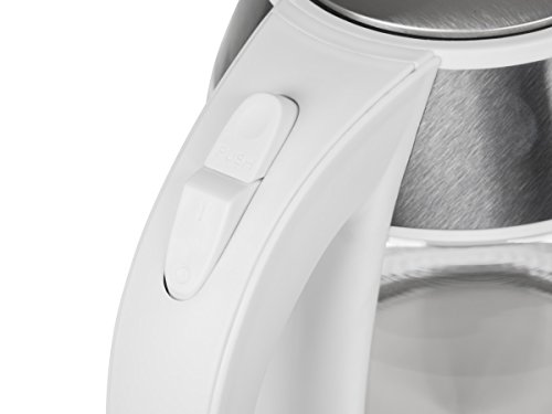 Teesa TSA1510W Kabelloser Wasserkocher, rostfreier Stahl mit Borosilikatglas und Gehäuseelementen, weiß - 3