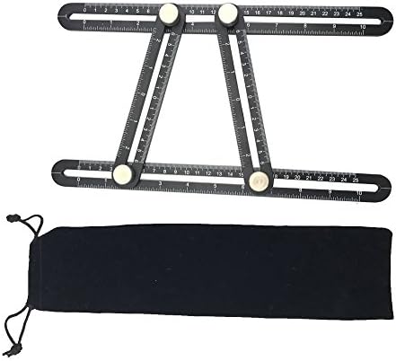 Premium Quality Aluminium Template Tool Angleizer - Angle izer, Measuring template/templating WITH Fitted Storage Pouch, for Handymen, Builders, Craftsmen and DIY