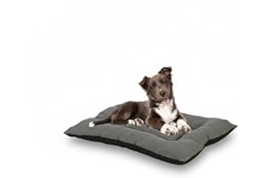 GENERIC Colchoneta para Perros: Cama Perros Suave y Cómoda, Lavable, Ideal para Descanso y Sueño - Cuna Perro Hecha en España (Gris/Negra, 100x65x10)