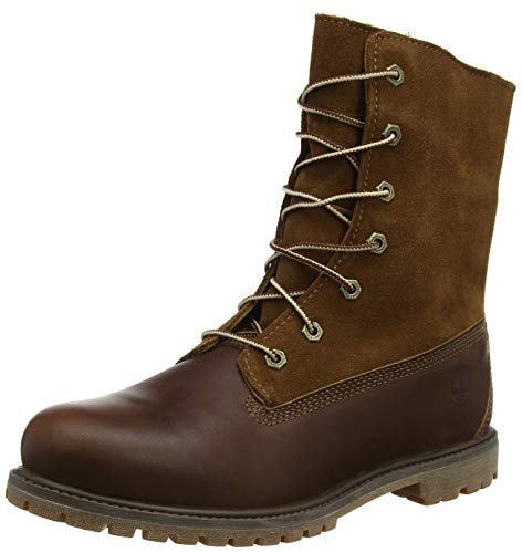 Timberland Authentics FTW_Authentics Teddy Fleece WP Fold Down 8328R, Damen Stiefel, Braun (Dark brown), EU 38.5 (US 7.5)