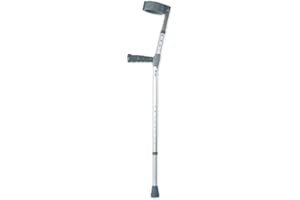 YOUR ESSENTIAL SHOP Coopers PVC Handle Double Adjustable Elbow Crutch - Large - Single | Lightweight Crutch for Adults | Height Adjustable Elbow Crutch | Hospital Crutch | Soft Touch PVC Handle