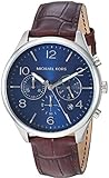 Michael Kors Herren Chronograph Quarz Uhr mit Leder Armband MK8636