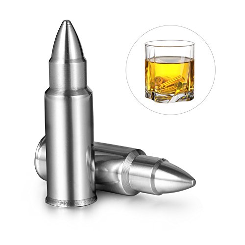 Uarter 12-er Edelstahl Eiswürfel Premium Whisky Steine Set Bullet Wiederverwendbare Kühlsteine für Whiskey mit Aufbewahrungstasche - 3