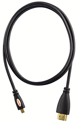 mumbi Premium High Speed Micro HDMI Kabel Full HD 3D / Micro HDMI D Stecker auf HDMI A Stecker – VERGOLDETE Kontakte 1,50 m - 3