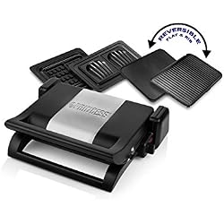 Gril Multi-gril 4 en 1 Princess 112536 - Surface de cuisson : 31,5 x 21.5cm - 3 plaques amovibles - Gril sandwich et de table