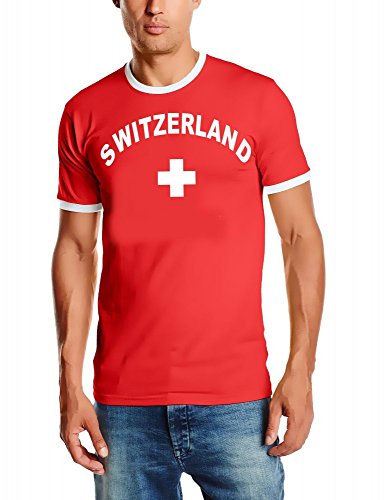 EM 2016 Switzerland Fußball T-SHIRT TRIKOT mit Deinem NAMEN + NUMMER ! HERI Ringer Rot Gr.XXL