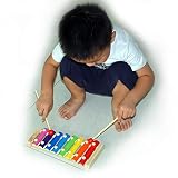 Hölzerne Multi-Color Xylophon aus Holz Musikinstrument Spielzeug für Baby & Kinder, 8 Töne schlagen Noten 2 Schlägel - 5