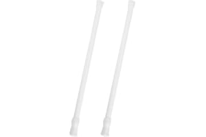 GRVICH Tension Rod, 2Pcs Tension Rods, Net Curtain Rods Extendable, 30-50cm Extendable Hanging Bar,Tension Cupboard Rods, Spring Loaded Tension Rod for Closet Cupboard Wardrobe Bookshelf (White)