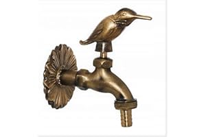 MD technic Nostalgischer Wasserhahn mit Kolibrimotiv für den Außenbereich Garten, Auslaufhahn, Antik