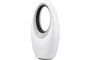 Max Star Ventilador sin Aspas con Mando a Distancia 3 Velocidades Purificador de Aire Oscilante Temporizador Luces LED Silencioso y Potente Hogar Oficina Dormitorio