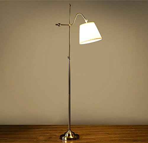 LHRain bedroom lamps American Village Retro Floor Lamp / European Style Simple Creative Living Room Study Lift Iron Art Green Bronze Floor Lamp floor standing lamps