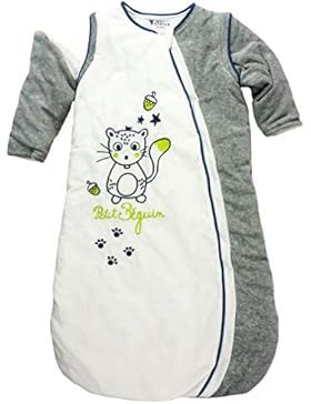 Petit Béguin - Baby Jungen Winter Schlafsack mit abnehmbaren Ärmeln und mitwachsend Wald