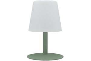 LUMISKY Lampe de table sans fil pied en acier vert olive LED blanc chaud/blanc dimmable STANDY MINI Olive H25cm