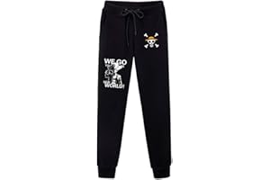 WANHONGYUE Anime One Piece Luffy Zoro Sweatpants Jogginghose Cosplay Kostüm Lange Trousers Sporthose Trainingsanzug mit Taschen