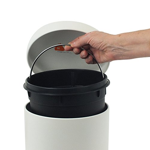 KELA 20878, Kosmetikeimer 5 l, Silent-Close, Metall, Rika, Weiß - 5