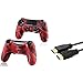 Produktbild Insten Tarnung Navy Red Silikon Skin mit FREE 10FT High Speed HDMI-Kabel mit Ethernet M / M kompatibel mit Sony PlayStation 4 (PS4) Regler