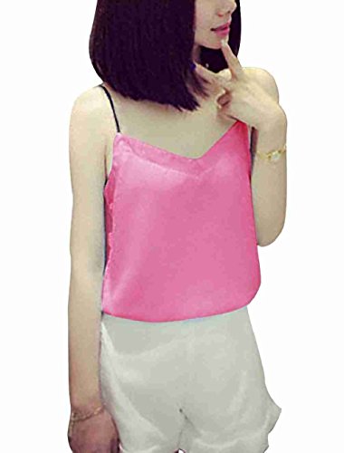 Move&Moving(TM) Women Spaghetti Strap V Neck Backless Leisure Tank Top Black XS
