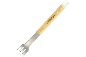 Fackelmann 25190 Pince pour barbecue, pince géante à barbecue, Bois d'hévéa, Acier inoxydable, Brun, 39 cm