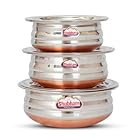 Shubham Copper Bottom Container Urli With Lid - 3 Pcs Set S10-12